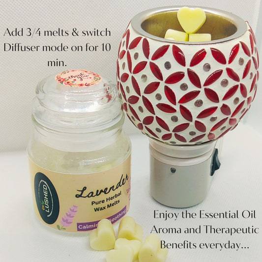 Wax Melts with Electric Diffuser Infused with Pure Essential Oils | Calming & Relaxing | Improve Sleep | Uplifts Mood
